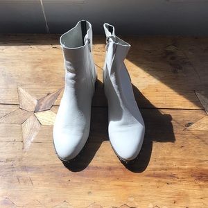 topshop white ankle boots